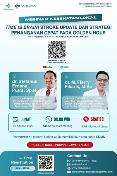 Poster WEBINAR LOKAL TIME IS BRAIN! STROKE UPDATE DAN STRATEGI PENANGANAN CEPAT PADA GOLDEN HOUR