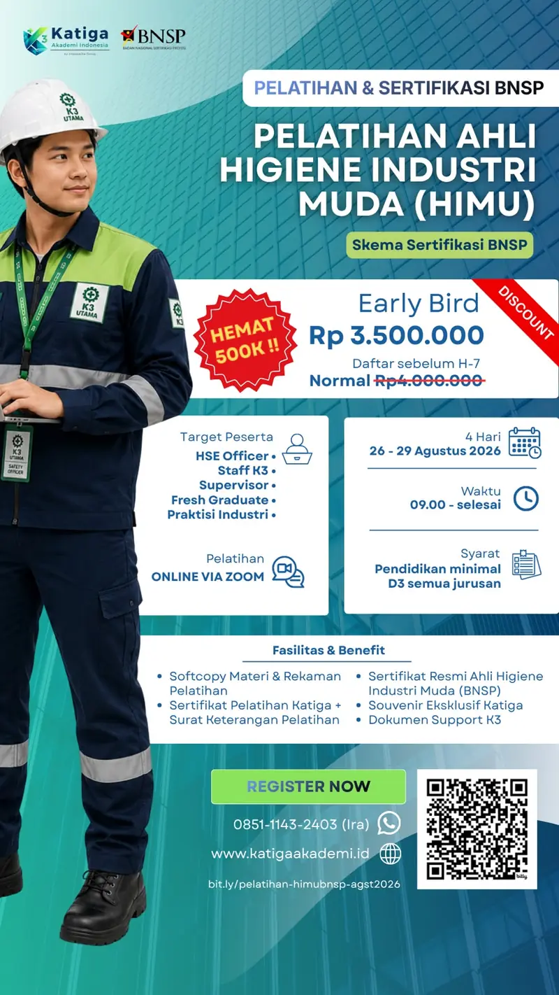 Poster Pelatihan Higiene Industri Muda (HIMU) BNSP