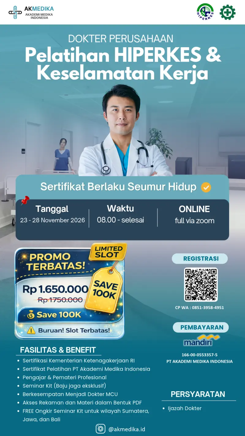 Poster Pelatihan Hiperkes dan Keselamatan Kerja Dokter Periode November Batch 2