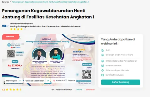 Poster Webinar Kegawatdaruratan Henti Jantung di Fasilitas Kesehatan Tipe 1