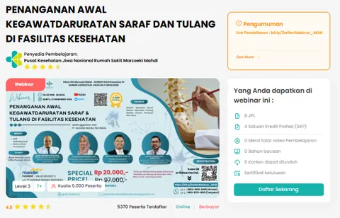 Poster Webinar Penanganan Awal Kegawatdaruratan Saraf dan Tulang di Fasilitas Kesehatan