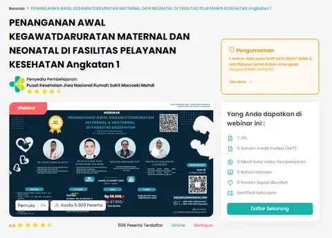 Poster Webinar Penanganan Awal Kegawatdaruratan Maternal dan Neonatal di Fasilitas Kesehatan